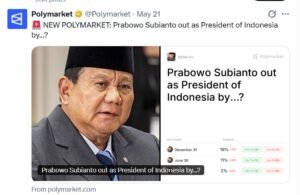 Prabowo Jadi Objek Taruhan di Polymarket, Warganet Soroti Prediksi Politik Berbasis Kripto
